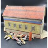 A Folk Art wooden Noah's Ark AF with assorted animals and figures