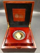 2015 The Royal Mint UK Five Ounce Gold Proof Coin The Longest Reigning Monarch, boxed with