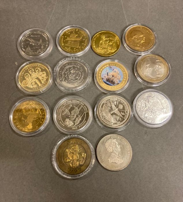 A selection of various collectable coins and crowns.