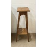 An oak lamp table Arts and Craft style (H82cm)