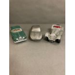 A selection of three Jaguar model cars, Maserati, Maisto, SS100