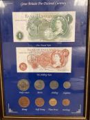 A Framed set of Great Britain Pre Decimal Currency