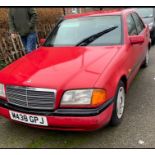 A 1994 Mercedes C180 1.8 petrol manual, last mot mileage 118.532, starts and runs, has flat battery,