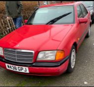 A 1994 Mercedes C180 1.8 petrol manual, last mot mileage 118.532, starts and runs, has flat battery,