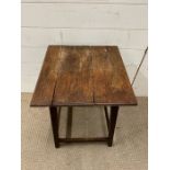 A naïve oak square table (top AF) (H53cm Sq40cm)