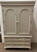 A double wardrobe with drawers under (H200cm W120cm D53cm)