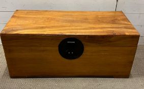 A hardwood camphor trunk (H40cm W95cm D44cm)