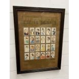 A framed collection park drive cigarette cards