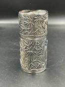 A Chinese silver lidded pot with bamboo design AF (114.18g)