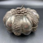 A South East Asia silver lidded bowl (Marked T 90 to base)