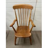 A high back Windsor farmhouse chair. With spindle back