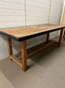 A work bench style dining table (H73cm W204cm D79cm)