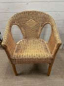 A wicker armchair