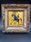 A miniature oil on board of Don Quixote