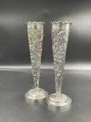 Pair of Chinese silver vases 220g