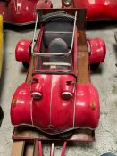 A 2/3 Messerschmitt replica kit car with its own trailer. Two stroke, pull start. Fiberglass body,