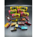 A selection of diecast Matchbox vehicles, some boxed.