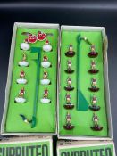 Two Vintage Subbuteo table football teams: West Ham and Arsenal