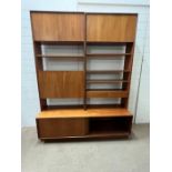 A Mid Century teak wall unit