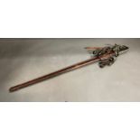 A Victorian sword etched with scrolling foliage and George VI with wire bound, shagreen grip and