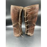 A pair of WWI leather gaiters.