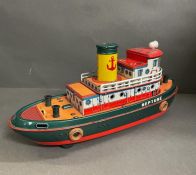 'Neptune vintage tug boat Japanese tin toy by Modern Toys Japan