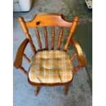 A pine spindle back farmhouse chair