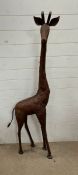 A metal giraffe sculpture (H163cm W50cm