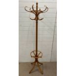 A six arm pine coat stand (H196cm)