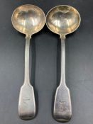 Two Georgian silver sauce ladles, hallmarked for London 1834, makers mark MC