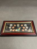 A Framed set of United Arab Emirates coins