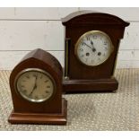 Two mahogany cased mantel clocks