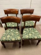 Four oak splat back dining chairs, in the style of William IV