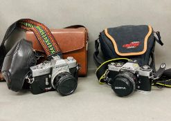 Two vintage Minotta camera, SRT101 and XD7