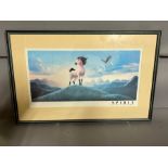 A framed DreamWorks animation print of "Spirit Stallion of the Cimarron" 2275/5400 with