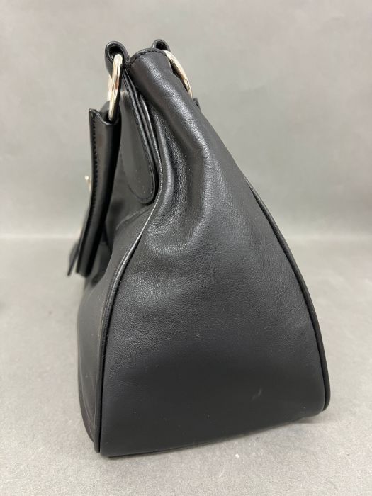 A Prada black leather Vitello Moon saddlebag with dust cover and authenticity card (W40cm) - Image 12 of 14