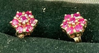 9ct gold and garnet earrings