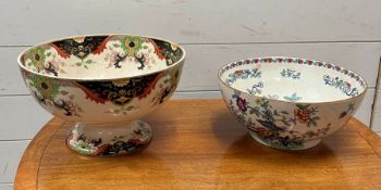 Two large serving bowls, various ages and makers