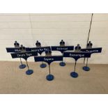 Seven Ascot Racing table name plates stands, ideally for a party, wedding or pub