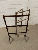 Two vintage wooden clothes rail