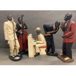 Five model jazz band figurines (H55cm)