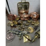 A large selection of brass and copper