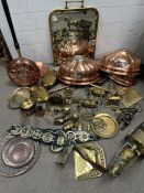 A large selection of brass and copper