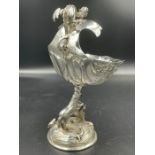 A silver cup supported by unicorn on stand base and dragon finial, hallmarked for London 1901 and