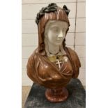 A large Italian marble bust of Our Lady (H70cm)