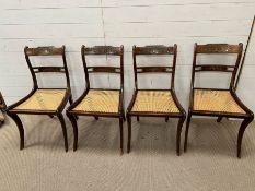 Four regency chair with brass inlay