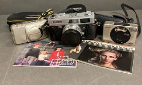Three cameras, Canon QL19, Goldline TX500, Olympus Zoom 115