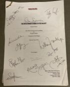 A signed Radio script The Hitchhikers Guide to the Galaxy Tertiary Phase Episode One