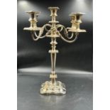 A Mappin and Webb silver plate candelabra