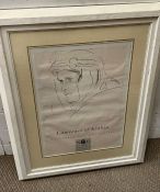 A framed poster of Lawrence of Arabia national portrait gallery 1989